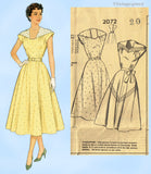 1950s Vintage Mail Order Pattern 2074 Lovely Women's Day Dress Size 38 Bust