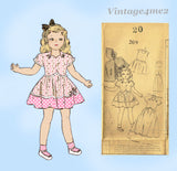 1940s Vintage Mail Order Sewing Pattern 209 Uncut 20 In Little Girl Doll Clothes Set