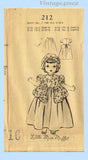 1940s Vintage Mail Order Sewing Pattern 212 Cute 16 Inch Miss Muffet Doll Clothes