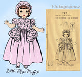 1940s Vintage Mail Order Sewing Pattern 212 Cute 16 Inch Miss Muffet Doll Clothes