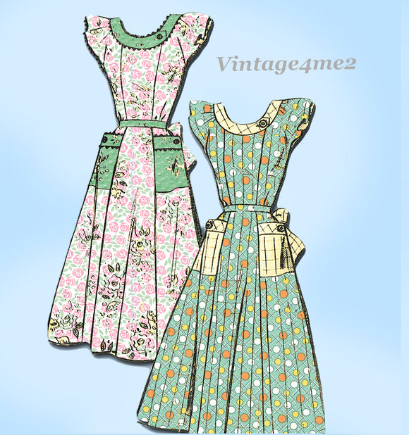 Mail Order 2122: 1940s Lovely Misses Sun Dress Sz 42 Bust Vintage Sewing Pattern