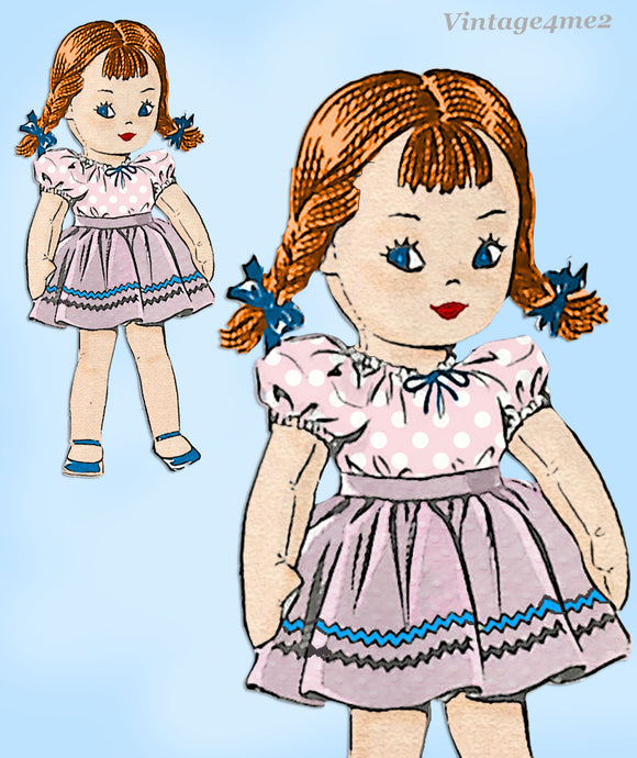 1950s Vintage Mail Order Sewing Pattern 2141 Uncut Toddler Sized Large Cloth Doll