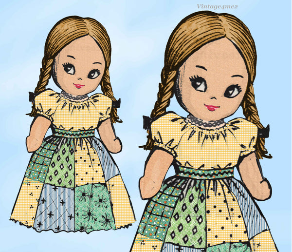 1960s Vintage Mail Order Transfer Pattern 2161 Uncut 10 Inch Lil Girl Sock Doll