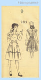 1940s Vintage Mail Order Sewing Pattern 2215 Uncut Teen Girls WWII Dress Sz 27 B