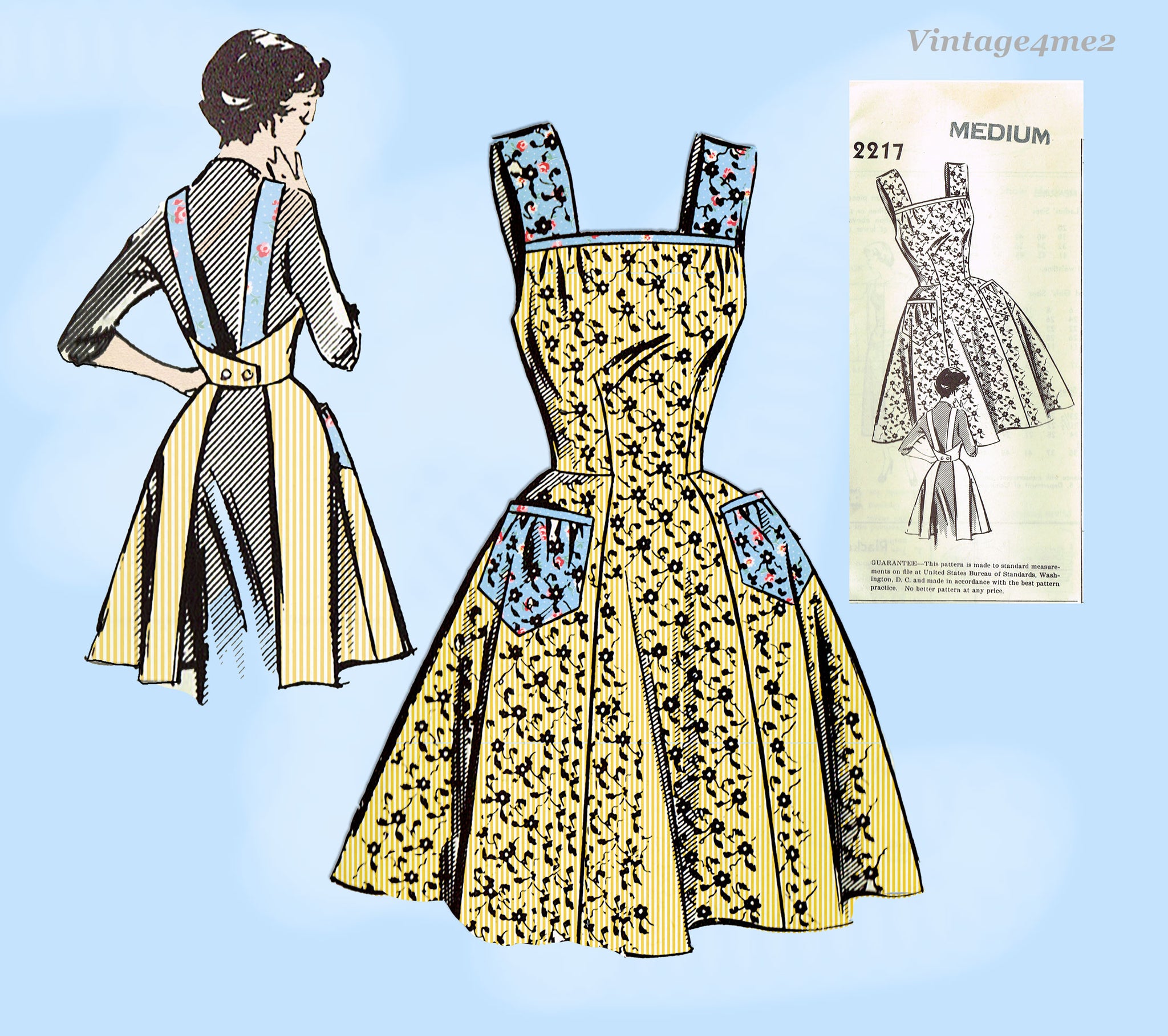 Mail Order 2217: 1950s Stunning Misses Apron Size Med Vintage