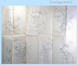 1940s Vintage Mail Order Embroidery Transfer 2478 Uncut Bear Romance Tea Towel Motifs
