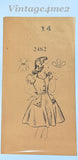 Mail Order 2482: 1940s Classic Little Girls Day Dress Sz 14 Vintage Sewing Pattern