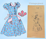 Mail Order 2482: 1940s Classic Little Girls Day Dress Sz 14 Vintage Sewing Pattern