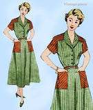 1950s Vintage Mail Order Sewing Pattern 2549 Uncut Misses Day Dress Sz 32 Bust