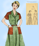 1950s Vintage Mail Order Sewing Pattern 2549 Uncut Misses Day Dress Sz 32 Bust