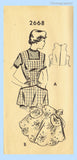 1950s Vintage Mail Order Sewing Pattern 2668 Misses Cobbler Apron Set Fits All