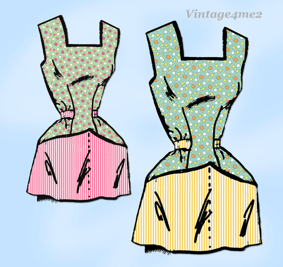 1950s Vintage Mail Order Sewing Pattern 2668 Misses Cobbler Apron Set Fits All