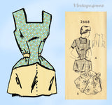 1950s Vintage Mail Order Sewing Pattern 2668 Misses Cobbler Apron Set Fits All