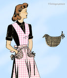 Fashion Service 2682: 1940s Misses WWII Full Bib Apron 36B Vintage Sewing Pattern