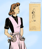 Fashion Service 2682: 1940s Misses WWII Full Bib Apron 36B Vintage Sewing Pattern