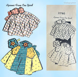 1950s Vintage Mail Order Sewing Pattern 2760 Easy Uncut Feedsack Apron Fits All