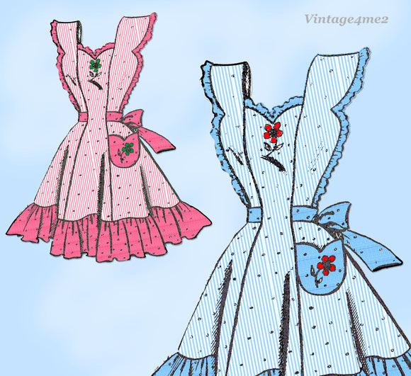 Fashion Service 2819: 1940s Misses Full Bib Apron 36-38 B Vintage Sewing Pattern