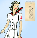 Mail Order 2929: 1940s Misses WWII Sailor Suit Sz 34B Vintage Sewing Pattern