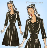 Fashion Service 2956: 1940s Easy Uncut Misses Dress 30B Vintage Sewing Pattern