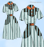 1950s Vintage Mail Order Sewing Pattern 2982 Uncut Misses Day Dress Sz 34 B