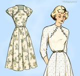 1950s Vintage Mail Order Sewing Pattern 3050 Charming Misses Day Dress 34 Bust