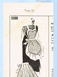 Mail Order 3188: 1940s Charming Misses Full Bib Apron Sz 34 B Vintage Sewing Pattern