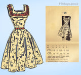 1950s Vintage Mail Order Sewing Pattern 3250 Uncut Misses Sun Dress Sz 34 B