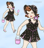 Mail Order 3252: 1940s Toddler Girls Sun Suit & Bonnet Sz3 Vintage Sewing Pattern