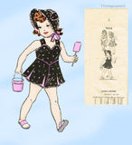 Mail Order 3252: 1940s Toddler Girls Sun Suit & Bonnet Sz3 Vintage Sewing Pattern