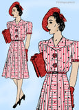 Mail Order 330: 1940s Uncut Misses Designer Dress 36B Vintage Sewing Pattern