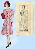 Mail Order 330: 1940s Uncut Misses Designer Dress 36B Vintage Sewing Pattern