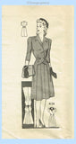 Anne Adams 4134: 1940s Stunning Misses WWII Dress Sz 36 B Vintage Sewing Pattern