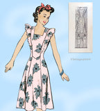 Anne Adams 4407: 1940s Uncut Misses Pinafore Sun Dress Vintage Sewing Pattern