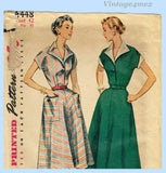 1950s Vintage Simplicity Sewing Pattern 4488 Stylish Plus Size Dress 42 B