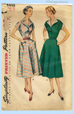1950s Vintage Simplicity Sewing Pattern 4488 Stylish Plus Size Dress 42 B