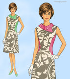 Anne Adams 4518: 1960s Misses Mid Mod Dress Sz 36 B Vintage Sewing Pattern