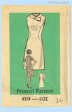 Original Circa 1968 Anne Adams Mail Order Pattern No. 4518 - Dress with Asymmetric Foldover Collar
