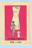 Anne Adams 4518: 1960s Misses Mid Mod Dress Sz 40 B Vintage Sewing Pattern