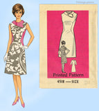 Anne Adams 4518: 1960s Misses Mid Mod Dress Sz 40 B Vintage Sewing Pattern