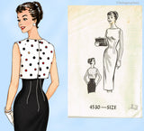 1950s Vintage Anne Adams Sewing Pattern 4530 Stunning Misses Wiggle Dress 33 B