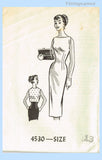 1950s Vintage Anne Adams Sewing Pattern 4530 Stunning Misses Wiggle Dress 33 B