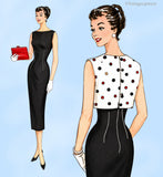 1950s Vintage Anne Adams Sewing Pattern 4530 Stunning Misses Wiggle Dress 33 B