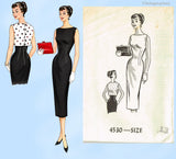 1950s Vintage Anne Adams Sewing Pattern 4530 Stunning Misses Wiggle Dress 33 B