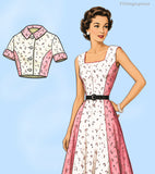 1950s Vintage Anne Adams Sewing Pattern 4580 Cute Misses Sun Dress Sz 35 Bust