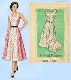 1950s Vintage Anne Adams Sewing Pattern 4580 Cute Misses Sun Dress Sz 35 Bust