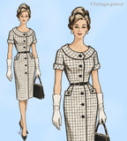 Anne Adams 4600: 1960s Charming Plus Size Womens Dress 43B Vintage Sewing Pattern