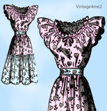 1940s Original Vintage Anne Adams Pattern 4633 Ladies Tiered Dress Uncut 35B