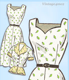 1950s Vintage Anne Adams Sewing Pattern 4669 Plus Size Sun Dress & Jacket 45 B