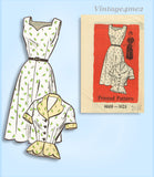 1950s Vintage Anne Adams Sewing Pattern 4669 Plus Size Sun Dress & Jacket 45 B