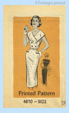 1950s Vintage Anne Adams Sewing Pattern 4670 Chic Misses Sun Dress Sz 40 Bust